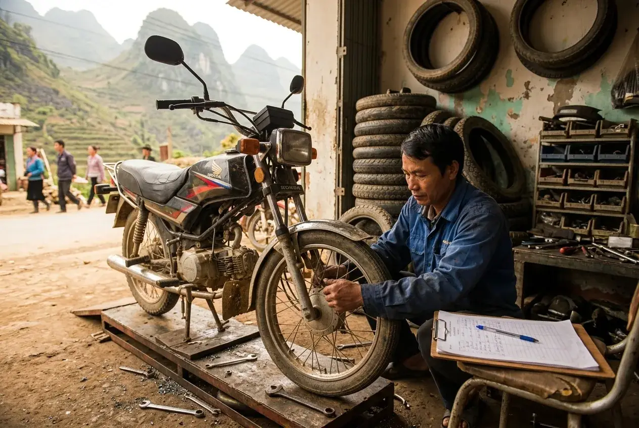 Xe kiểm tra xong mới cho chạy